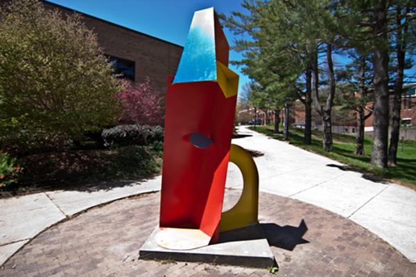 This abstract sculpture located by the Broyhill Music School was part of the 2009 Rosen Sculpture installations. The sculptures are changed on a yearly basis around campus.  Aaron Travato  |  The Appalachian