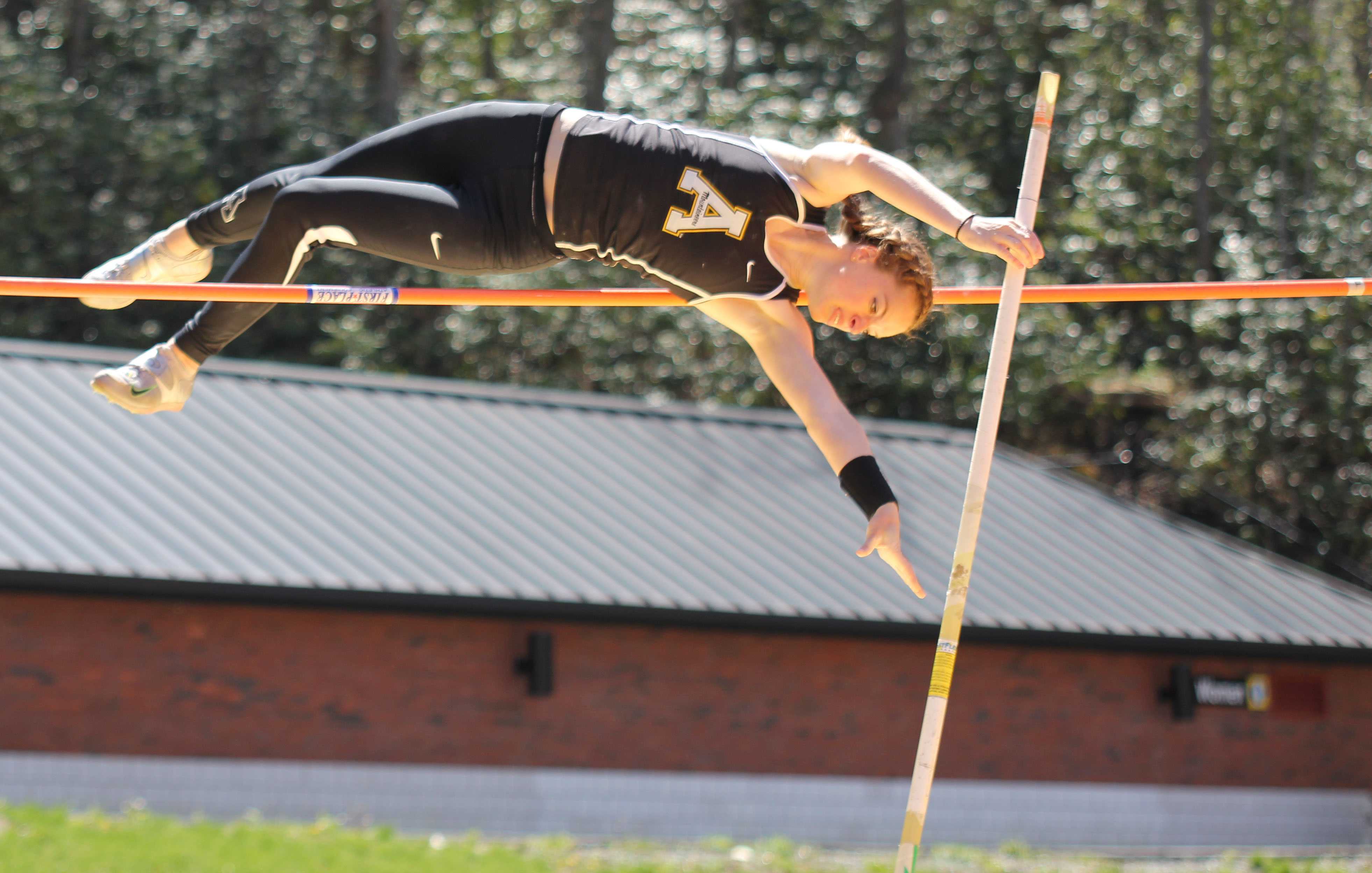 Freshman Debra Domermuth competes in the pole vault event during Friday's Appalachian Open. The team will compete in the SoCon tournament at Western Carolina this Saturday.   Paul Heckert  |  The Appalachian 