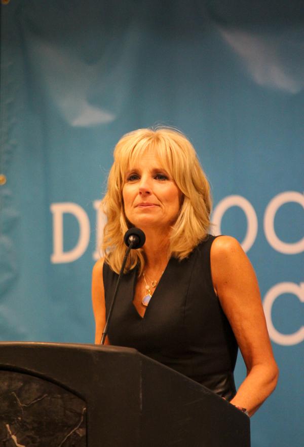 Second Lady, Dr. Jill Biden addresses the LGBT Caucus Thursday morning at the DNC. Paul Heckert | The Appalachian