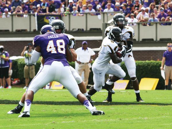 Senior running back Rod Chishlom suffered a hand injury at the ECU game in August. He has recently made a full recovery, participating in practice and receiving playing time during the last few games. File Photo | The Appalachian