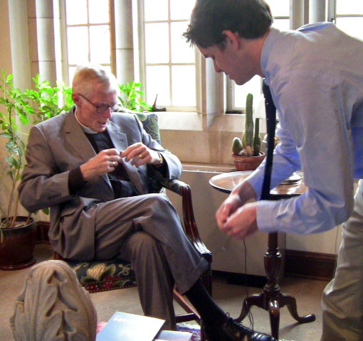 Sophmore religious studies major Rob Lee prepares to interview The Very Rev. Gary Hall in Washington D.C this Fall for a documentary titled "Widening the Circle," which examines LGBTQ rights in the church. Lee recieved a phone call from President Barrack Obama over break discussing the video. 