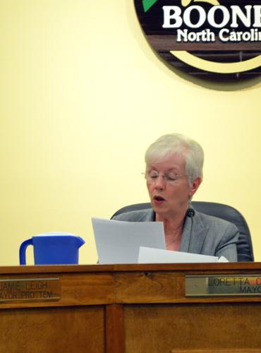 Mayor Loretta Clawson reads the town council statement.  Chelsey Fisher  |  The Appalachian