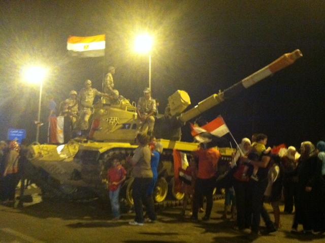 Egyptian military tanks were common on the streets before and after President Mohamed Morsi's ousting.  Lena Aloumari  |  Courtesy Photo