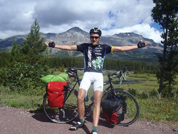 Appalachian State University alumnus Michael O’Neal biked a total of 4,000 miles across the country in June to spread awareness for sustainability efforts. Photo courtesy of Michael O'Neil
