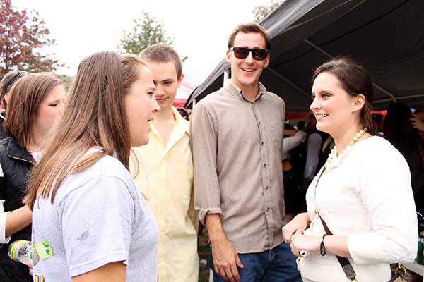 Mayoral candidate Jenny Church tailgates before an Appalachian State football game with a group of friends. Photo by Molly Cogburn  |  The Appalachian