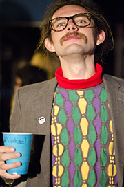 Then senior anthropology major Michael Story shows off his moustache during Speakeasy Tattoo Company’s Beard and Moustache Party last year. The fifth annual party will be held at Appalachian Mountain Brewery on Wednesday at 7 p.m. Photo by Olivia Wilkes  |  The Appalachian