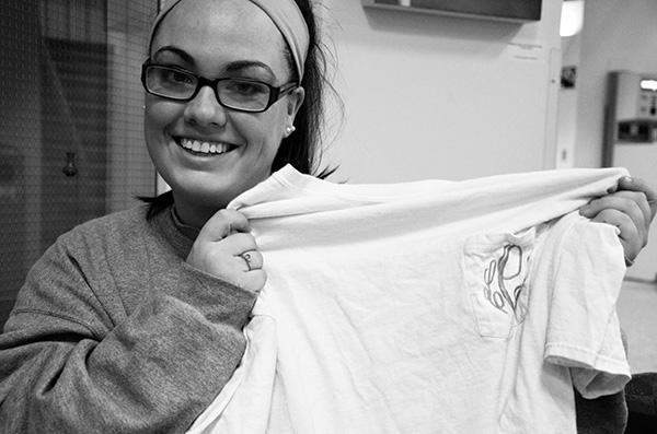 Junior apparel design and merchandising major Lanie Crawford started her own monogram business this fall. Her company takes custom orders and has shipped products as far away as Michigan and Florida. Photo by Maggie Cozens  |  The Appalachian