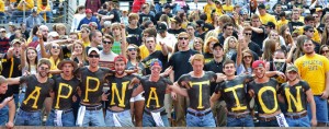 The student section at a football game last Fall at Appalachian State University.