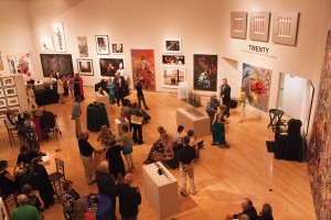 Students enjoy the displays at the Silent Auction at the Turchin Center for the Visual Arts last Thursday. Photo by Rachel Krauza  |  The Appalachian